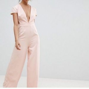 NWT ASOS pale pink open back jumpsuit